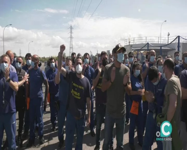 Una de las protestas de los trabajadores de Airbus Puerto Real