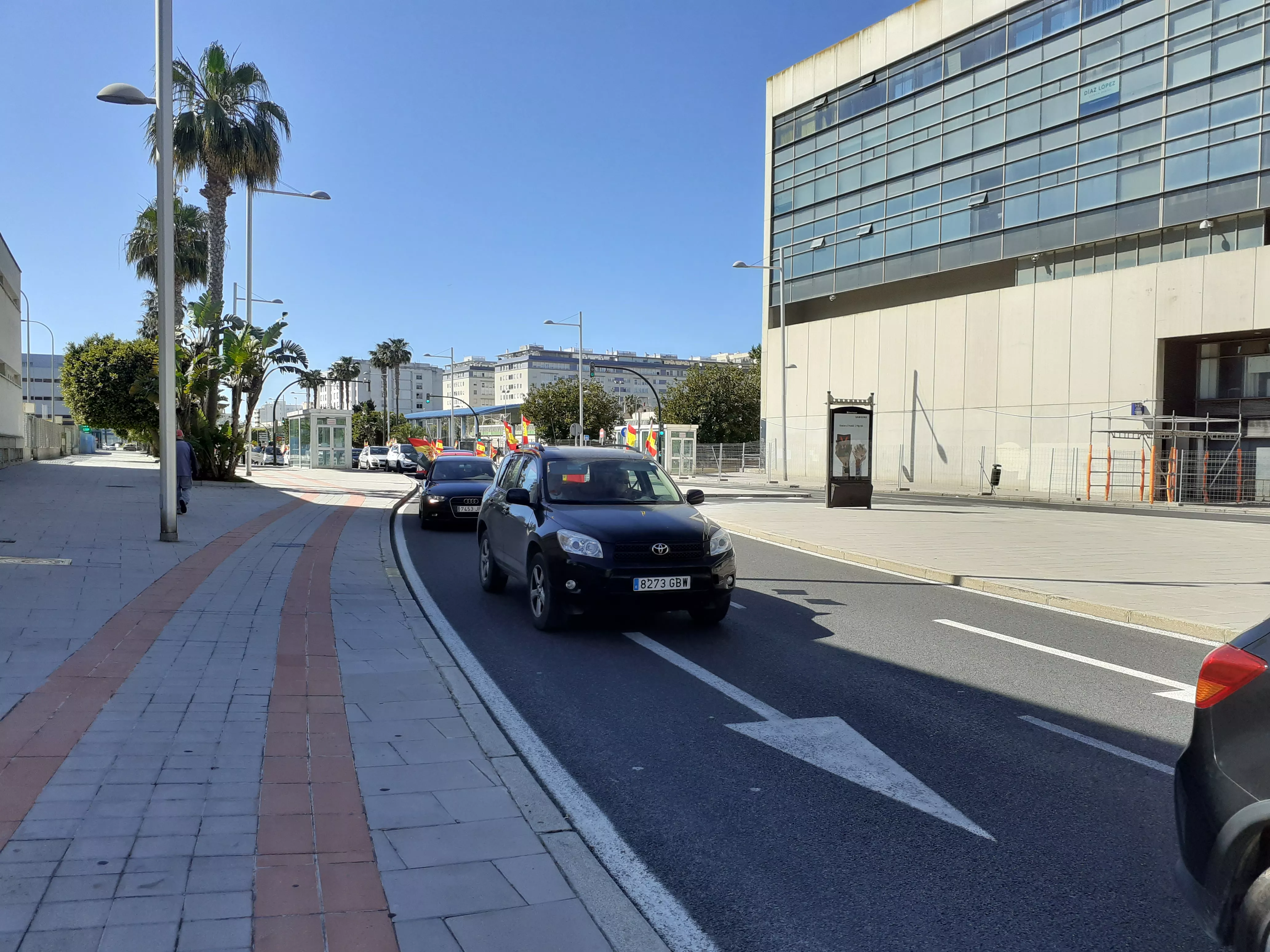 Más de medio centenar de coches participaron en la manifestación