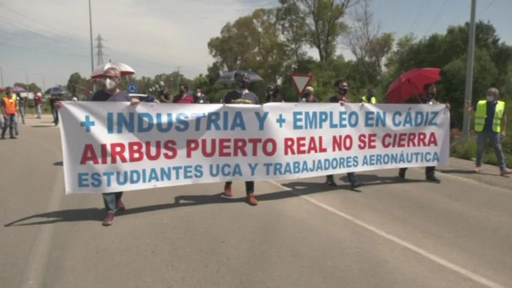 Manifestación de la comunidad universitaria y Airbus