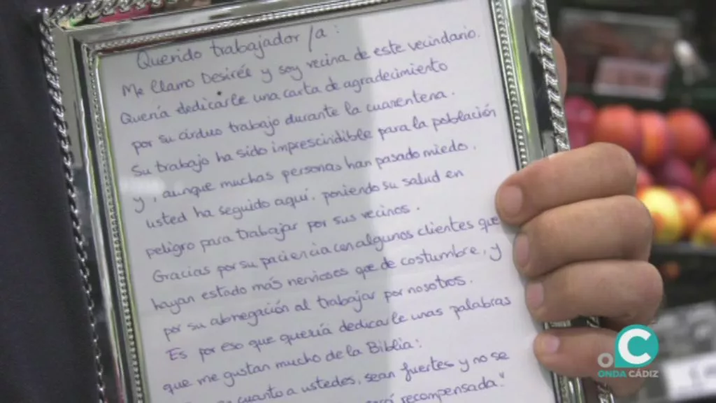 La carta enmarcada que guardan en el establecimiento de Ana de Viya 32