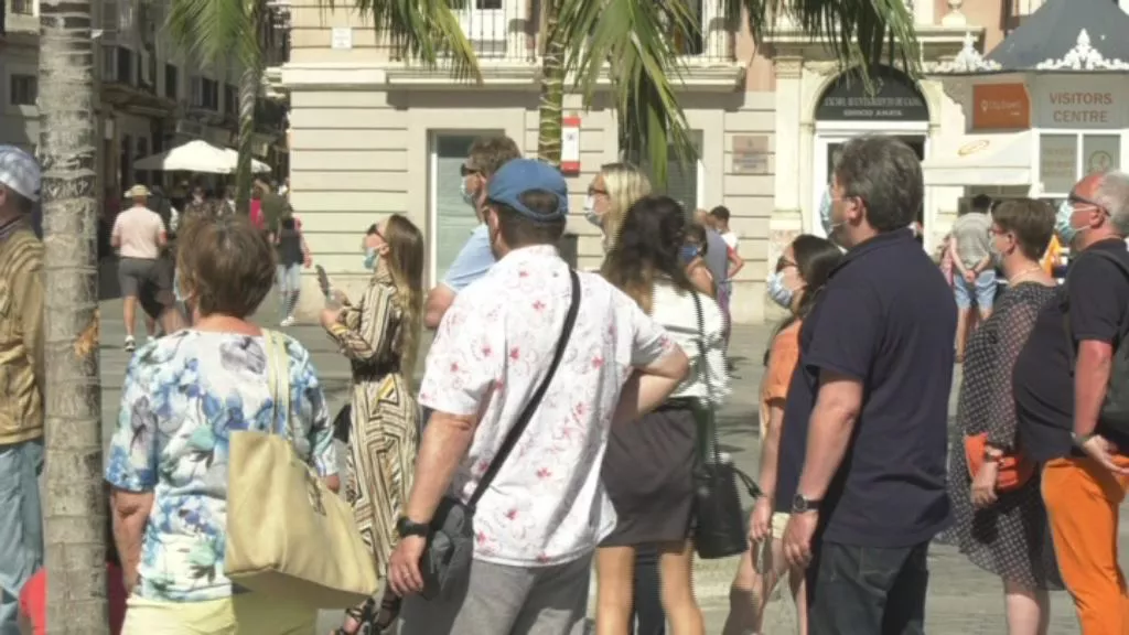 Turistas en el centro de Cádiz