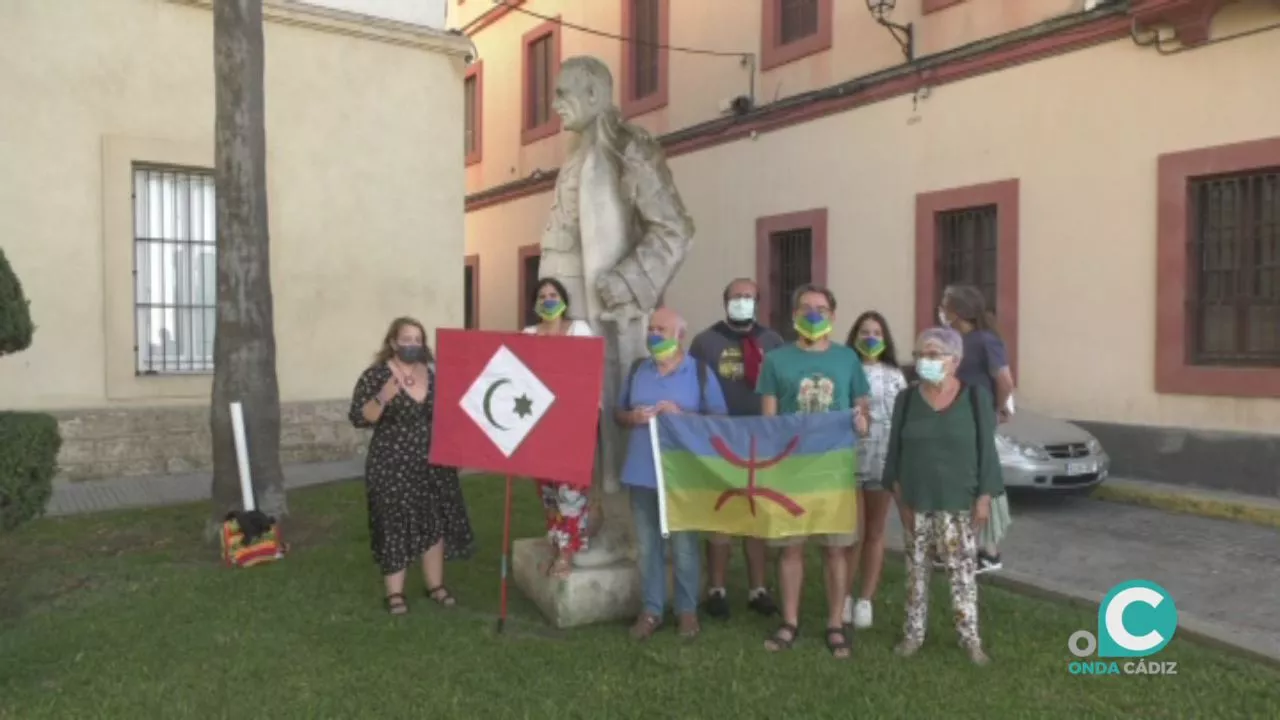 Imagen de la movilización en el monumento de Primo de Rivera 