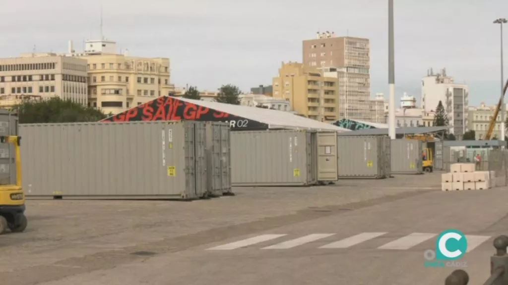 El área técnica de la Sail GP ha comenzado su instalación en el muelle Ciudad