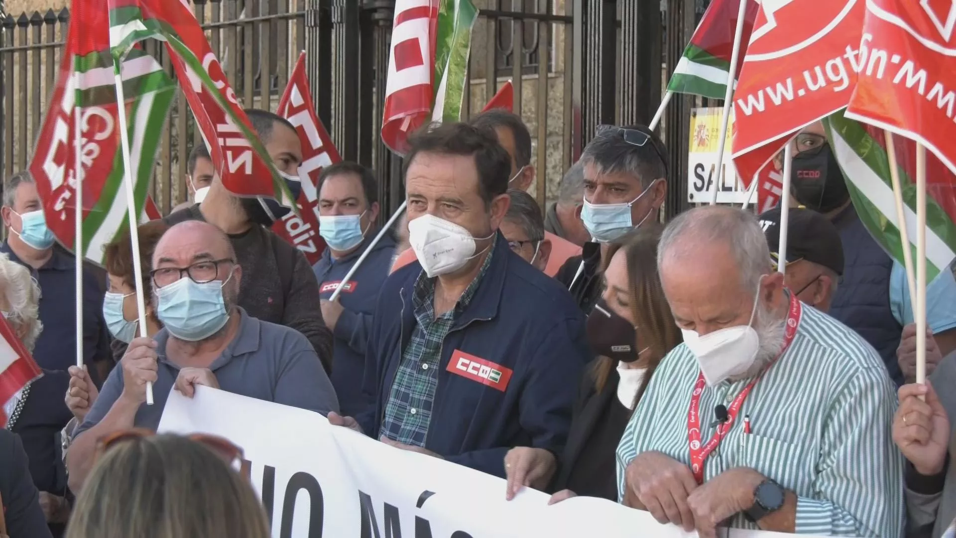 Protesta sindical por el cumplimiento de la Ley de Riesgos Laborales 