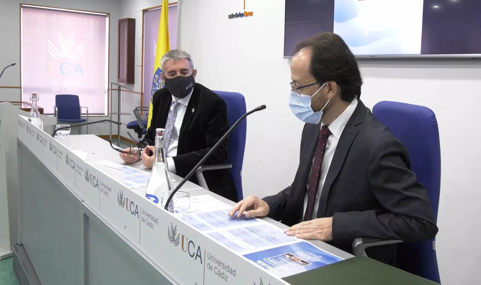 El rector de la UCA y el presidente de XV Congreso de Sexología durante la presentación de las jornadas