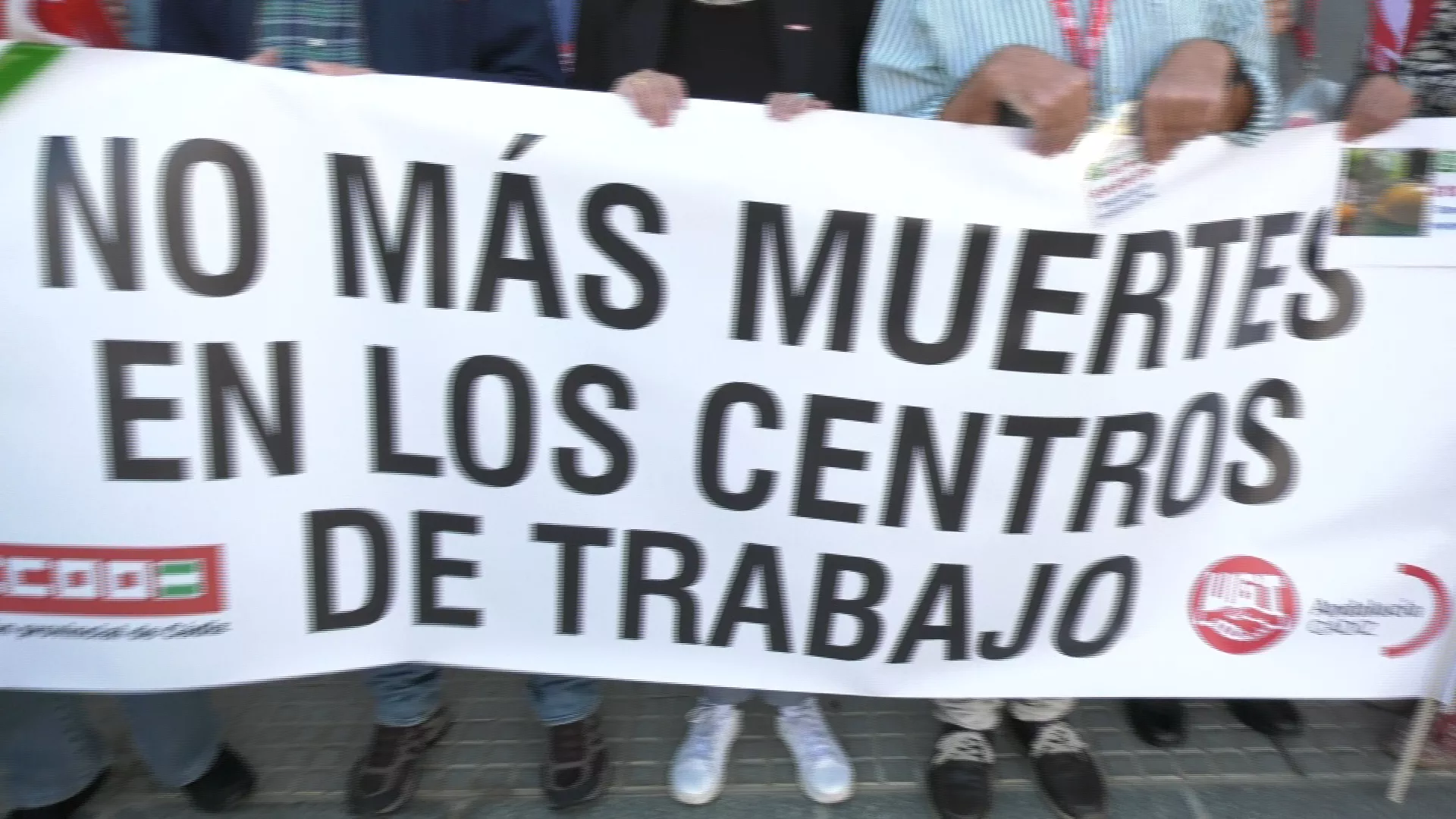 Comisiones Obreras y UGT han protagonizado este miércoles nueva movilización contra las muertes en el trabajo