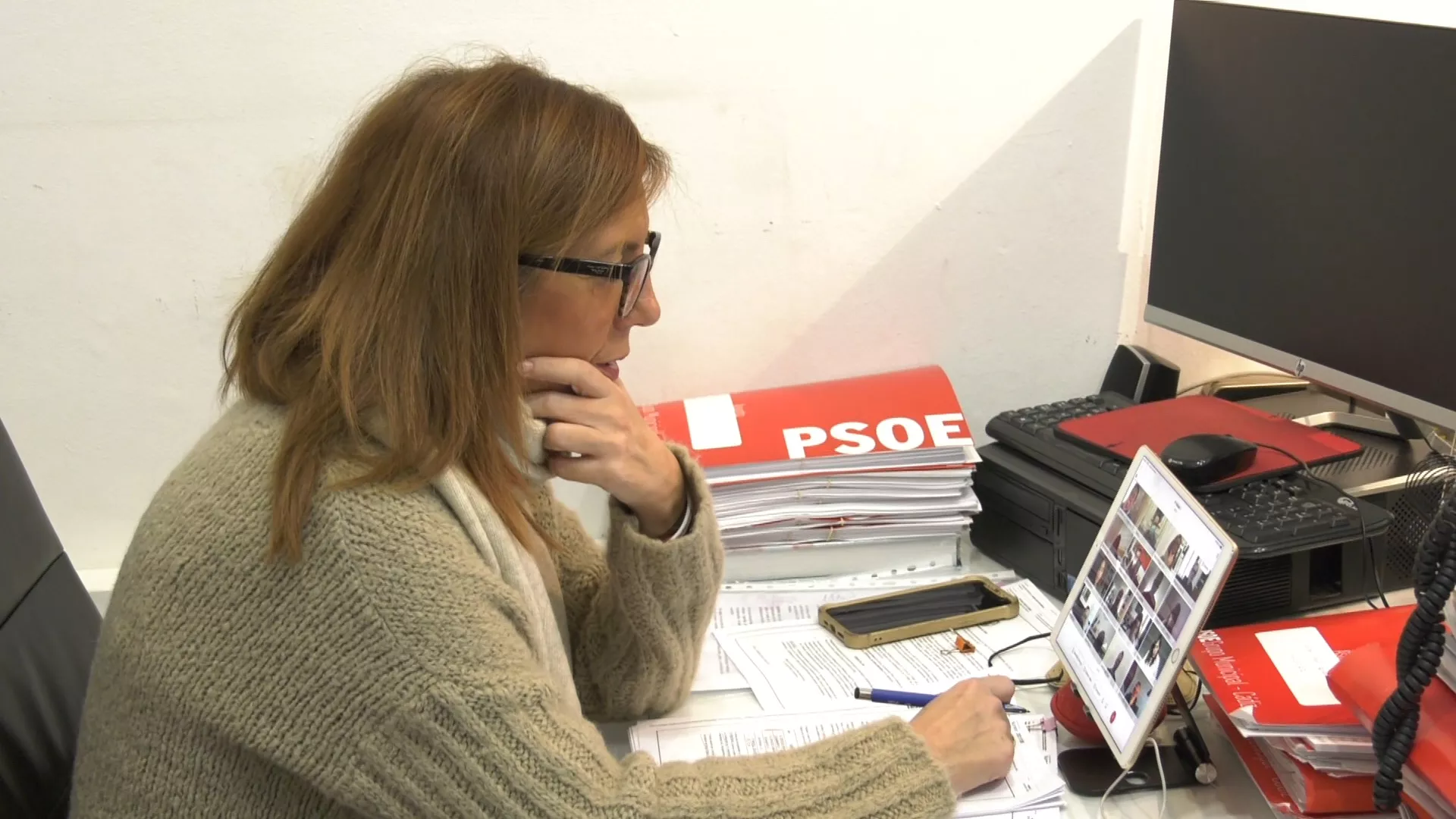 María José Rodríguez en el despacho del PSOE 