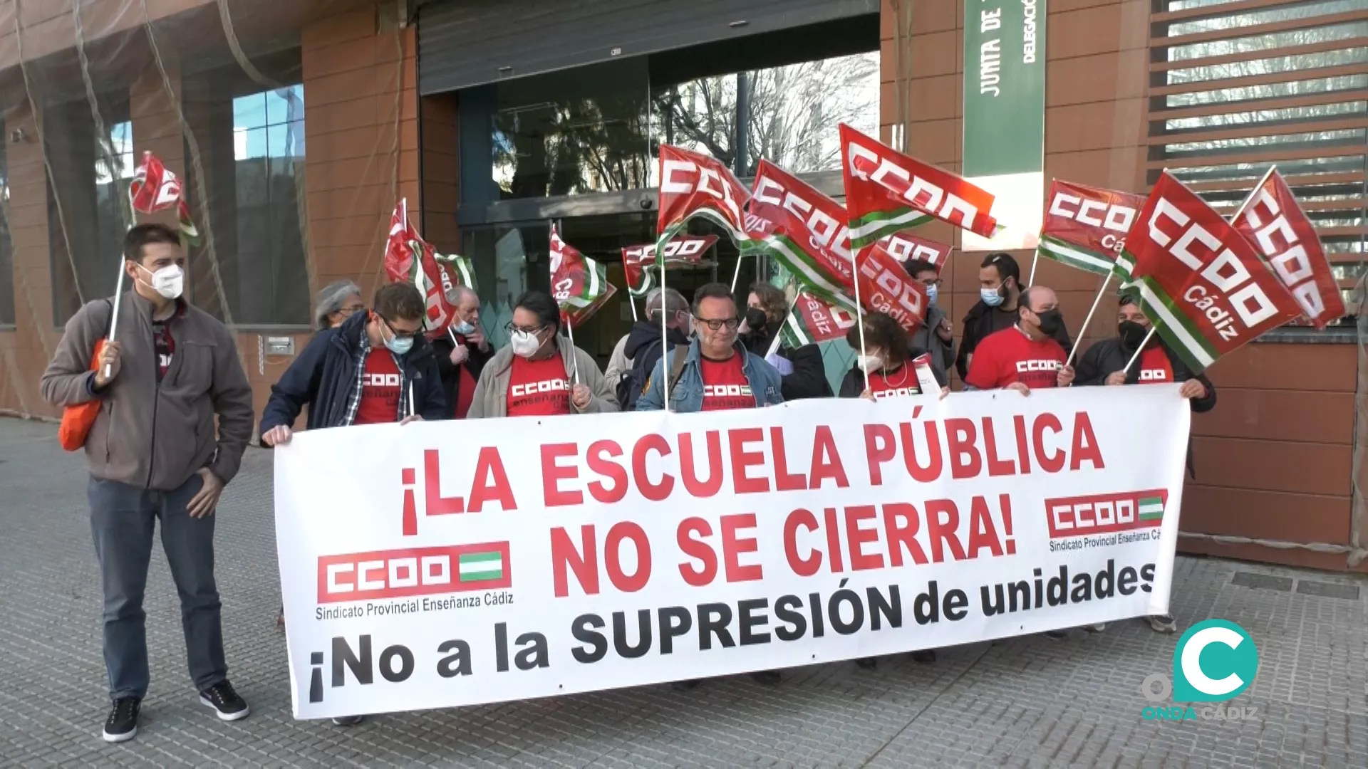 Concentración de CCOO ante la Delegación del Gobierno de la Junta en Cádiz