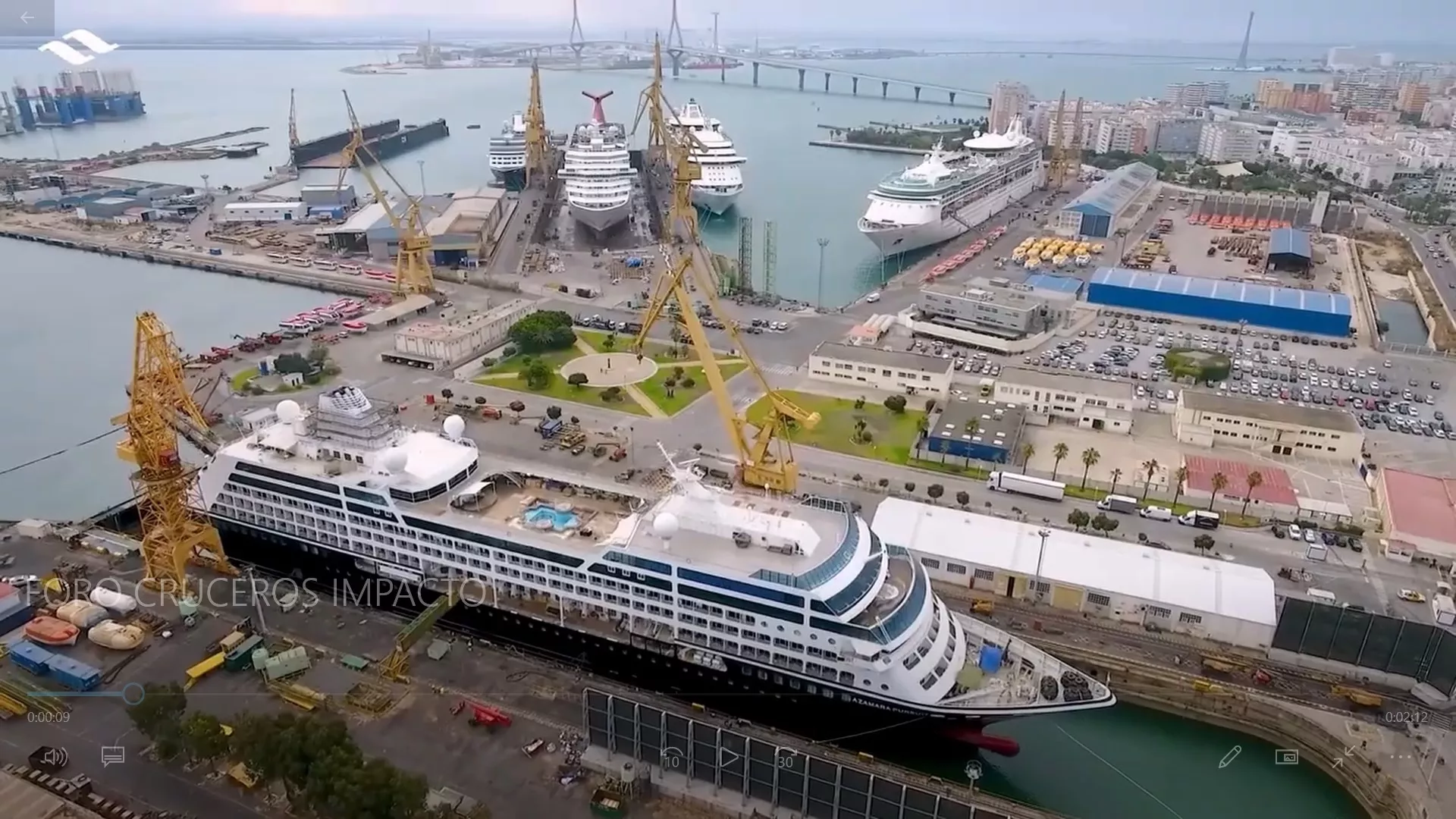 Imagen del astillero de Cádiz completo del pasado año en el que alcanzó su mejor marca de reparaciones de cruceros el pasado año