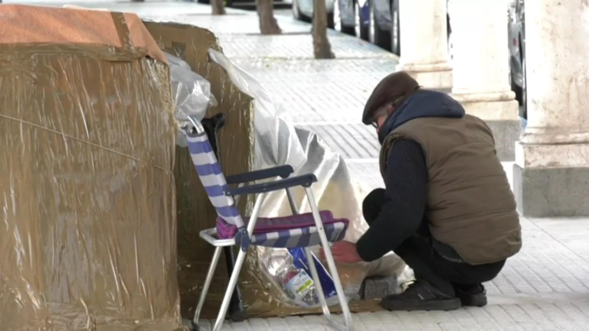 Persona sin hogar en Cádiz 