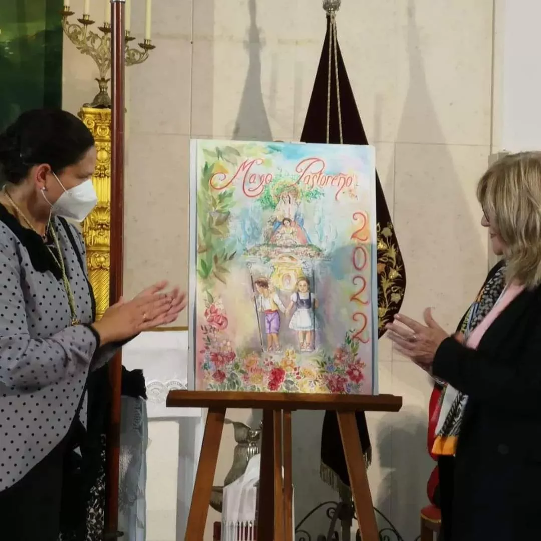 En el colegio Rebaño de María se ha descubierto la pintura, obra de Luis González Rey.