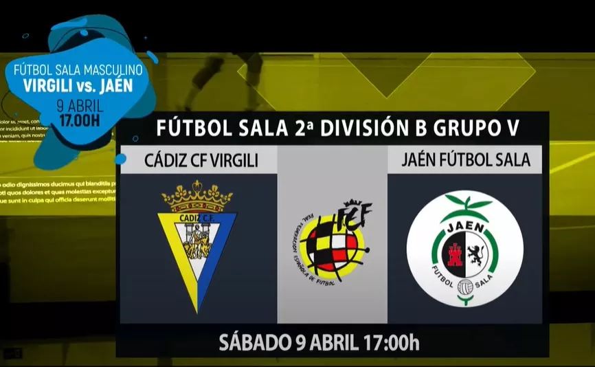 Sigue en directo el partido que enfrenta al Cádiz CF Virgili contra Jaén FS.