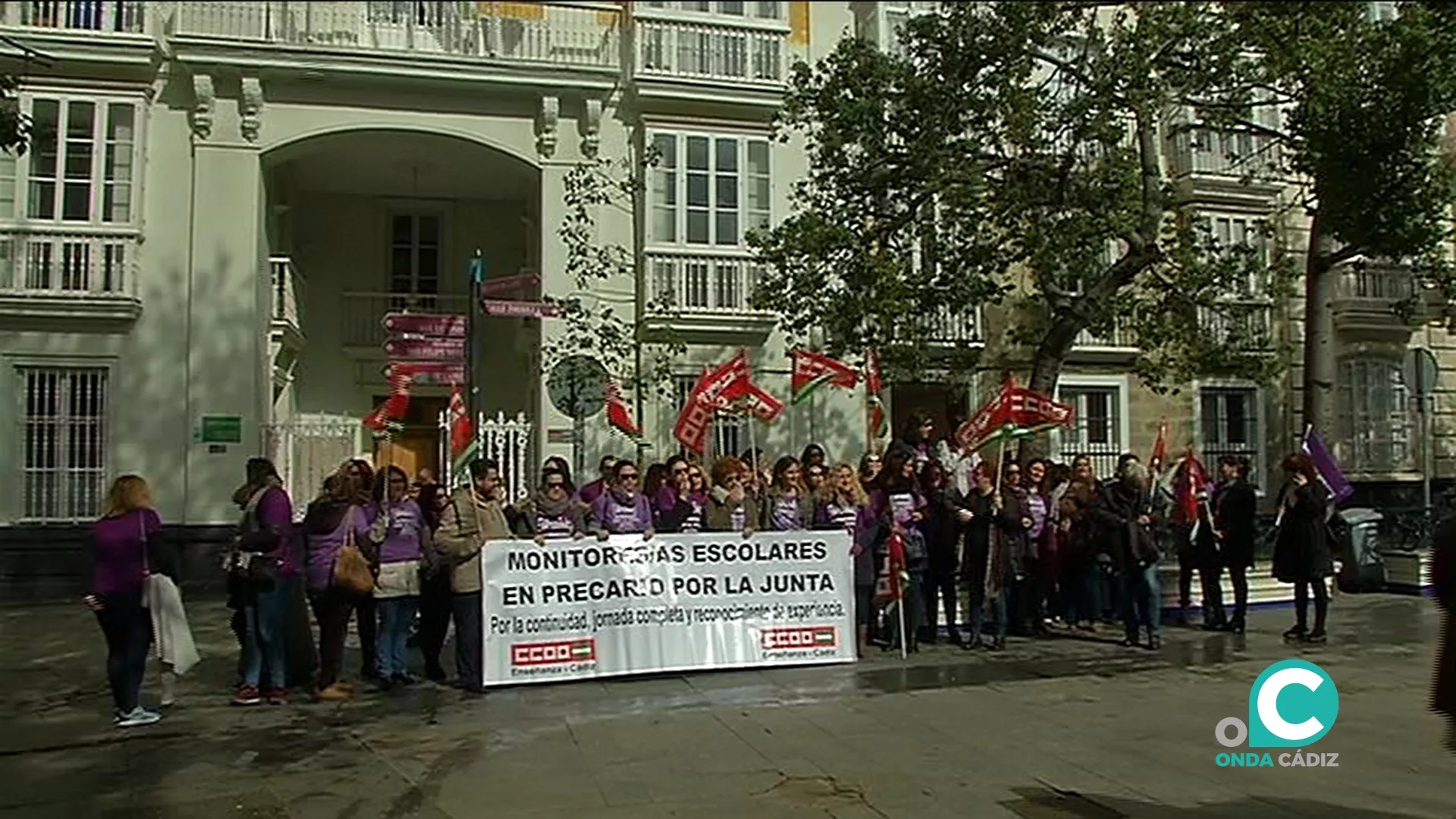 Una de las concentraciones que han llevado a cabo las monitoras escolares en la capital