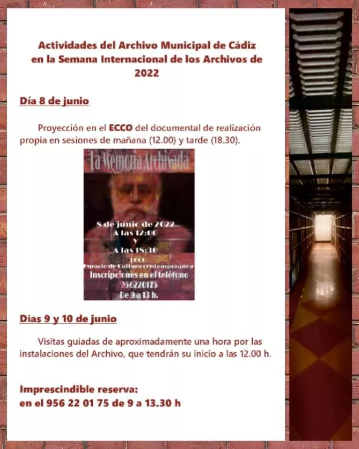 Cartel anunciador de las actividades por la Semana de los Archivos