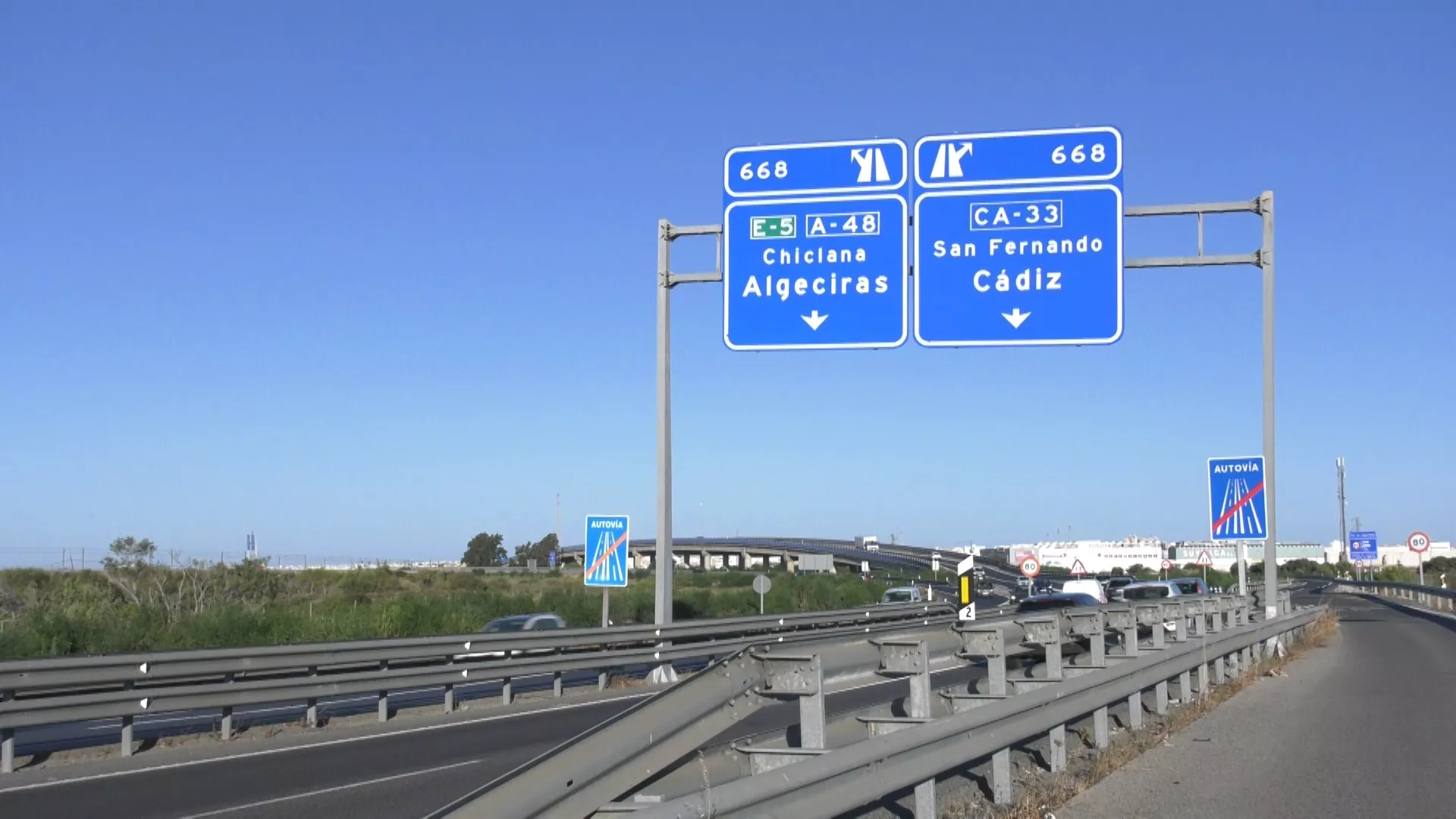 Uno de los ramales del nudo de Tres Caminos 