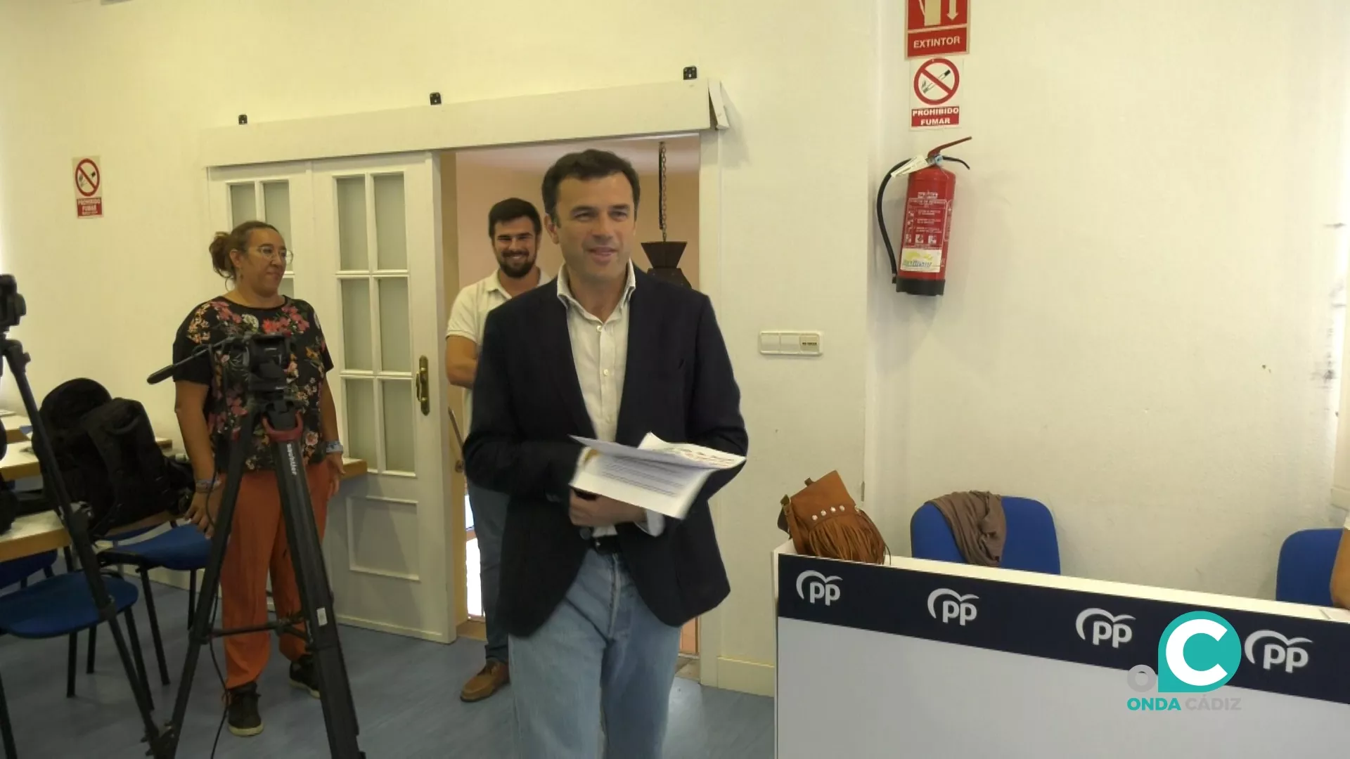 El presidente provincial del PP, Bruno García, en la sede del partido