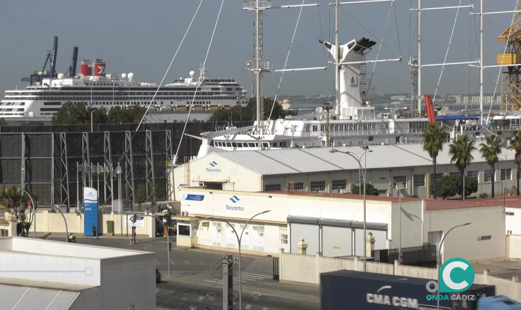 El crucero Club Med 2 ha sido el último en entrar para su reparación en el astillero de Cádiz