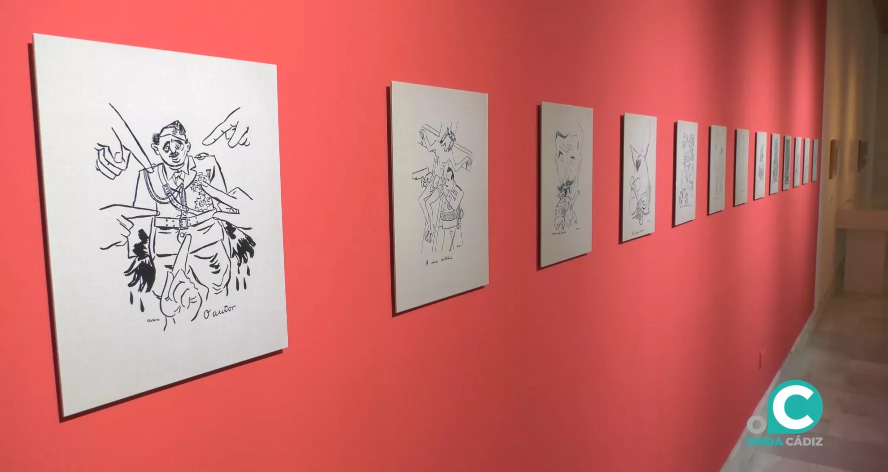 Imagen de la exposición en la Casa de Iberoamérica donde se exhiben los dibujos de Luis Seoane