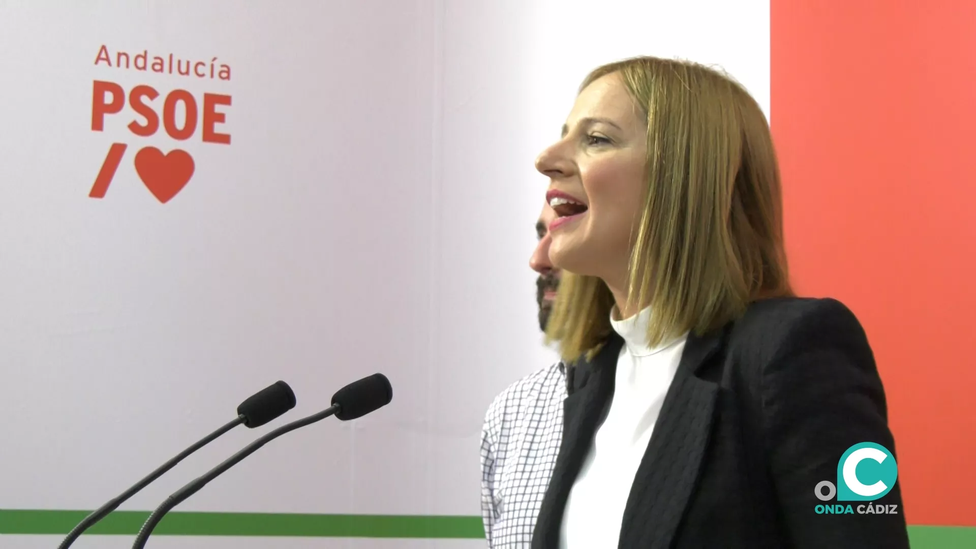  La secretaria de Organización del PSOE, Ana Carrera, durante la rueda de prensa
