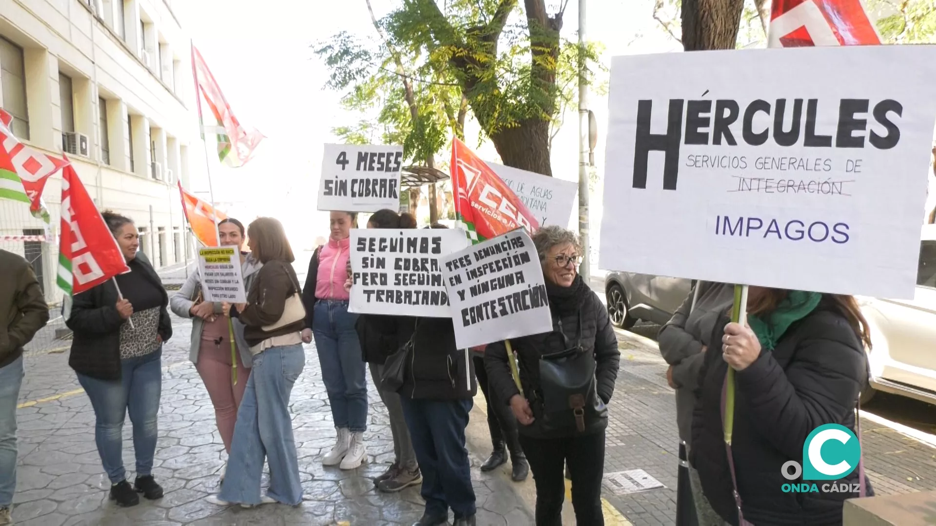 Imagen de la concentración frente a la Inspección de Trabajo 