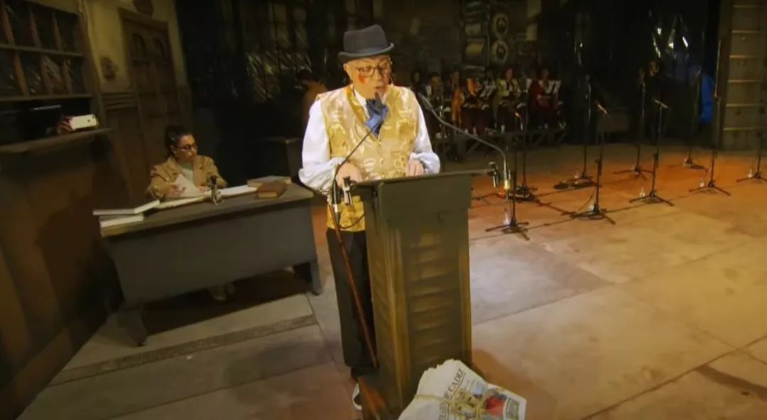 Joaquín Quiñones durante el pregón en la plaza de San Antonio