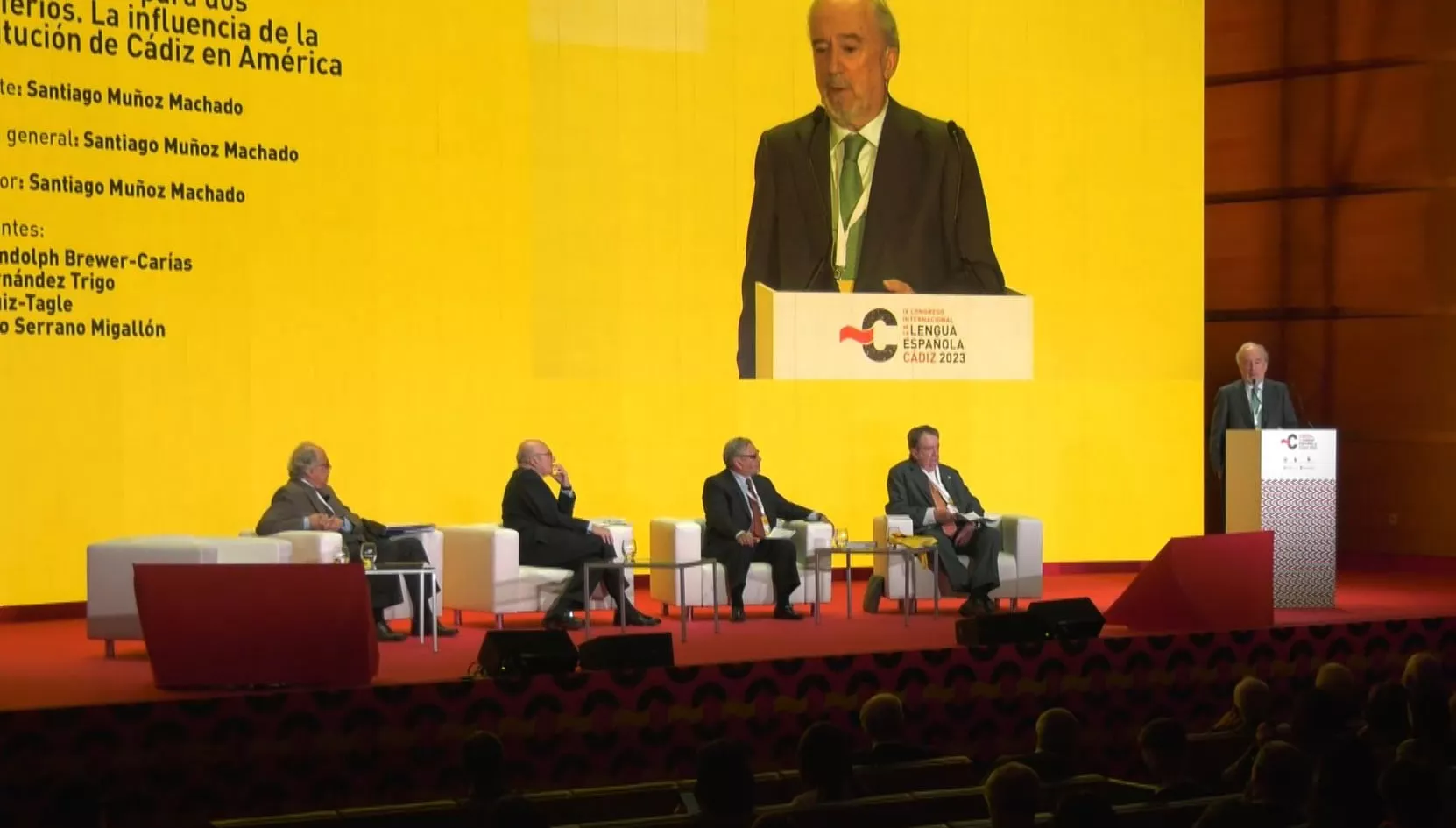 El director de la RAE, Santiago Muñoz Machado, durante su conferencia "Una constitución para dos hemisferios"