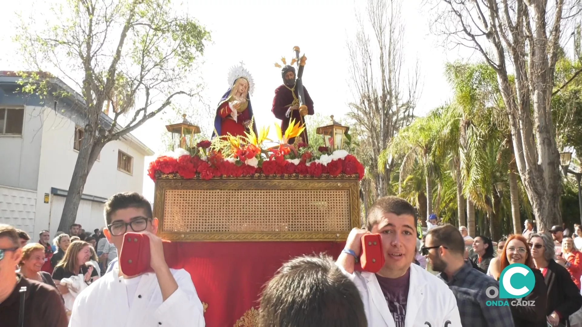 Una imagen del paso de Jesús Nazareno de la Paz y la Virgen de los Ángeles