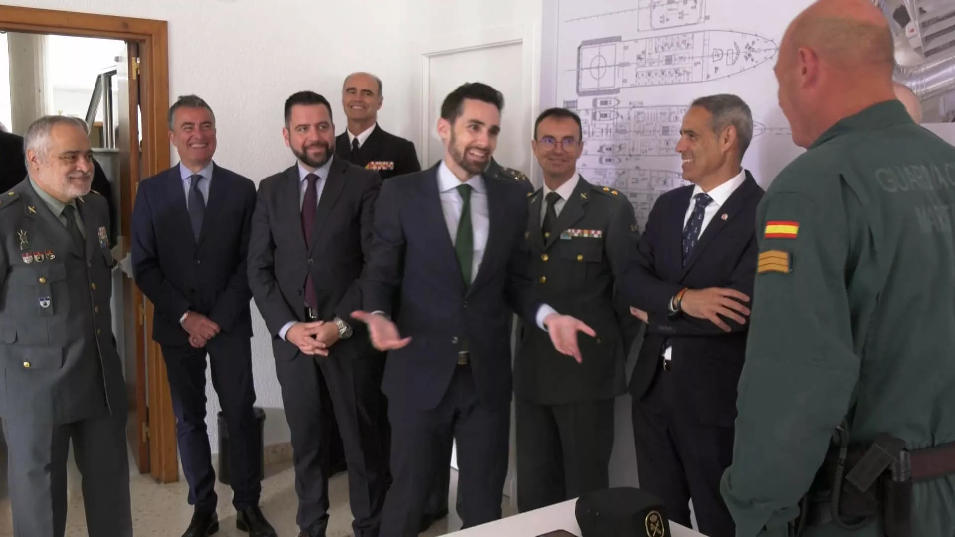 El secretario de Estado de Seguridad, junto a otras autoridades, durante la inauguración de la Escuela del Servicio Marítimo de la Benemérita