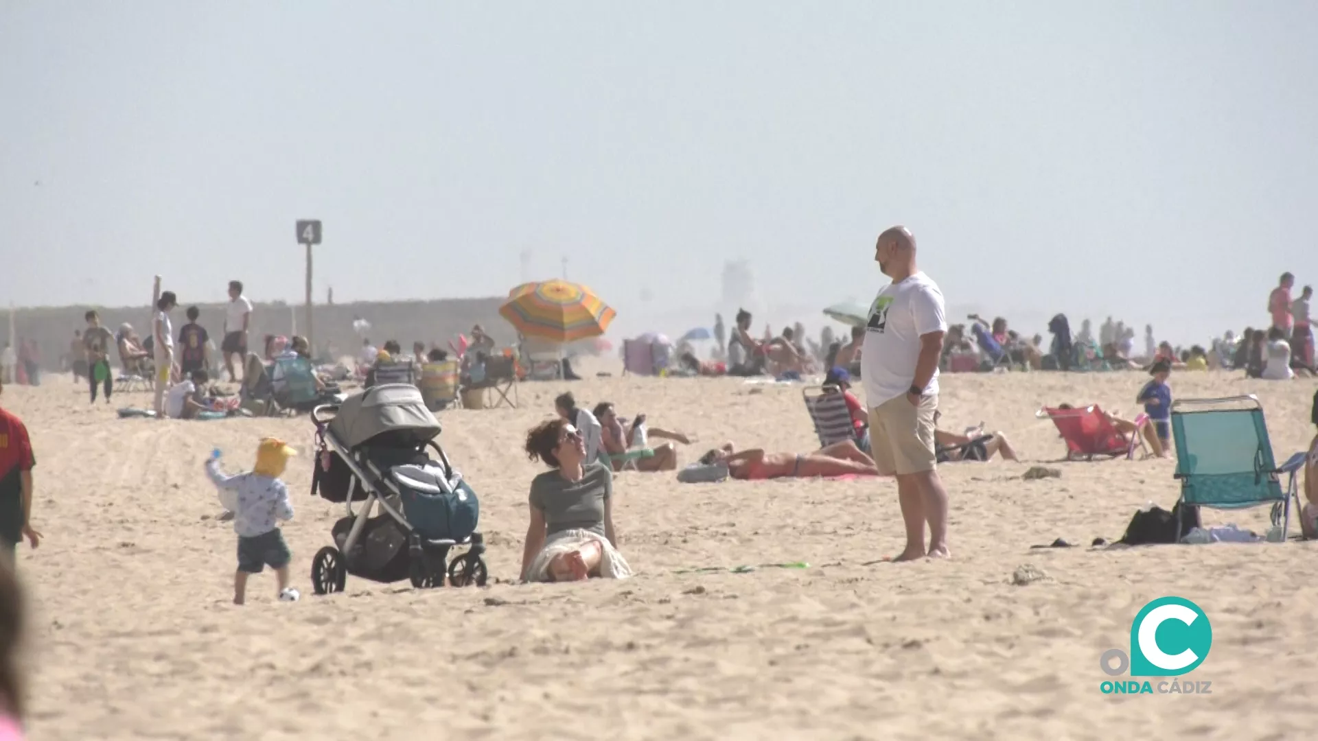 Imagen de la Playa de Cortadura este domingo 