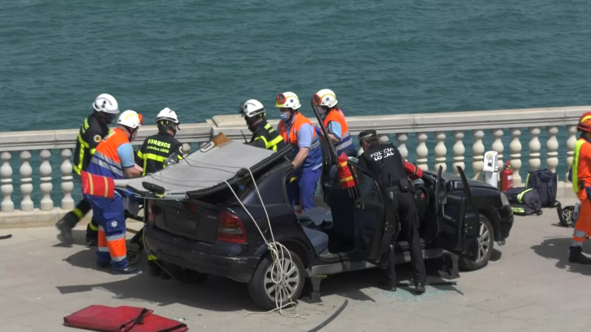 El paseo de Santa Bárbara acoge simulacro de emergencias 