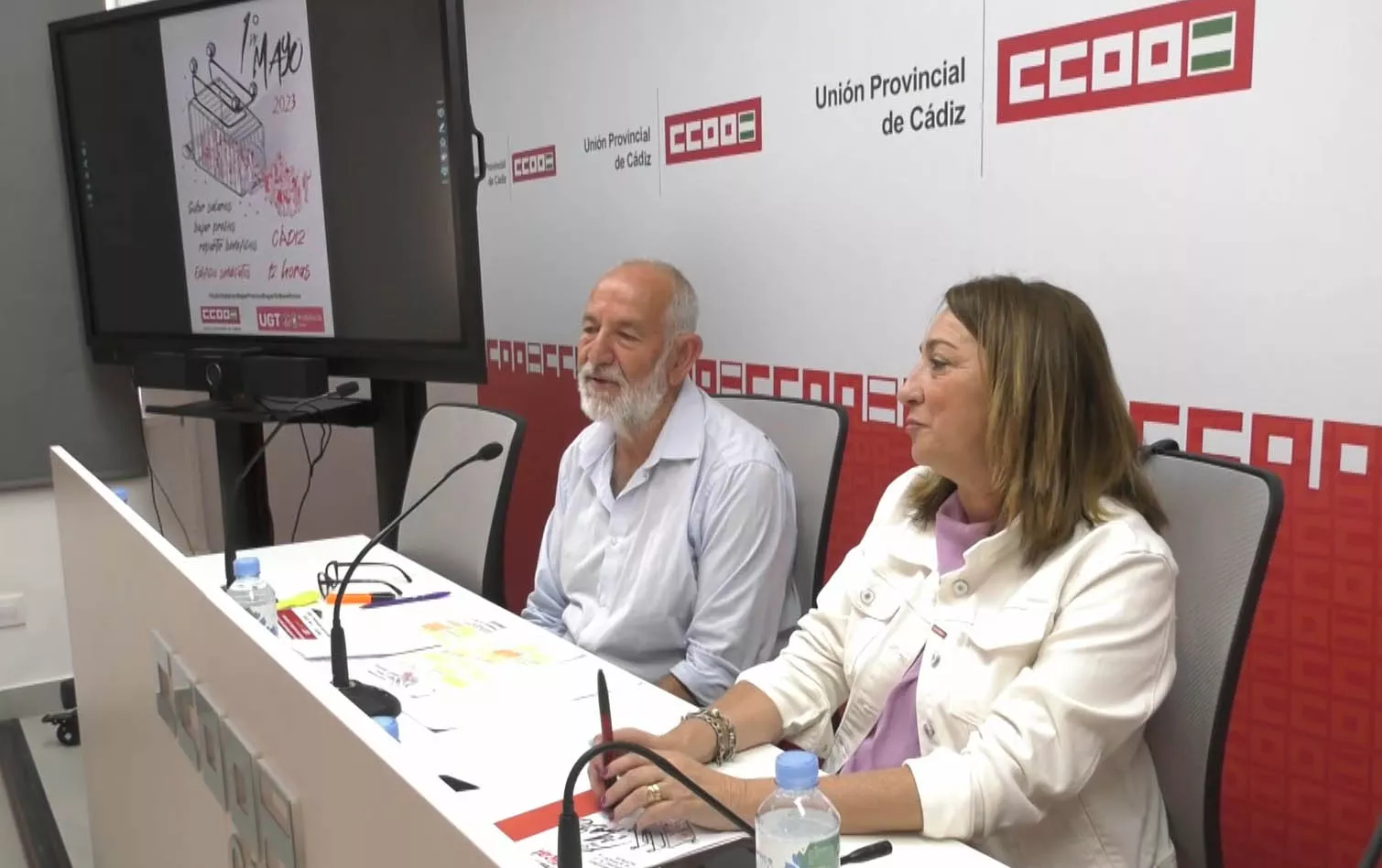 Los secretarios provinciales de UGT y CCOO han presentado los actos conjuntos que realizarán por el Día del Trabajo