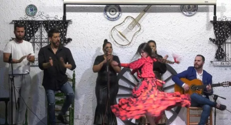 Espectáculo flamenco celebrado en la peña La Perla de Cádiz.