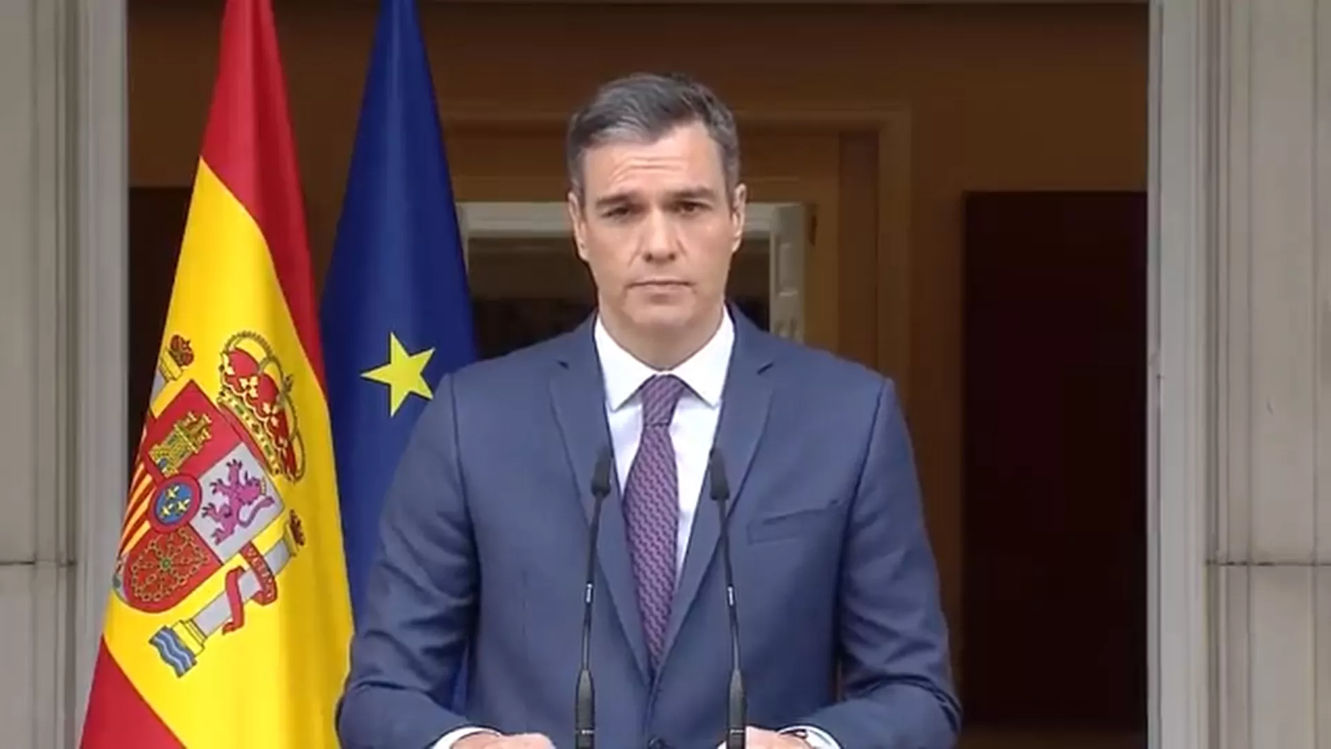 Pedro Sánchez comparece en una declaración institucional 