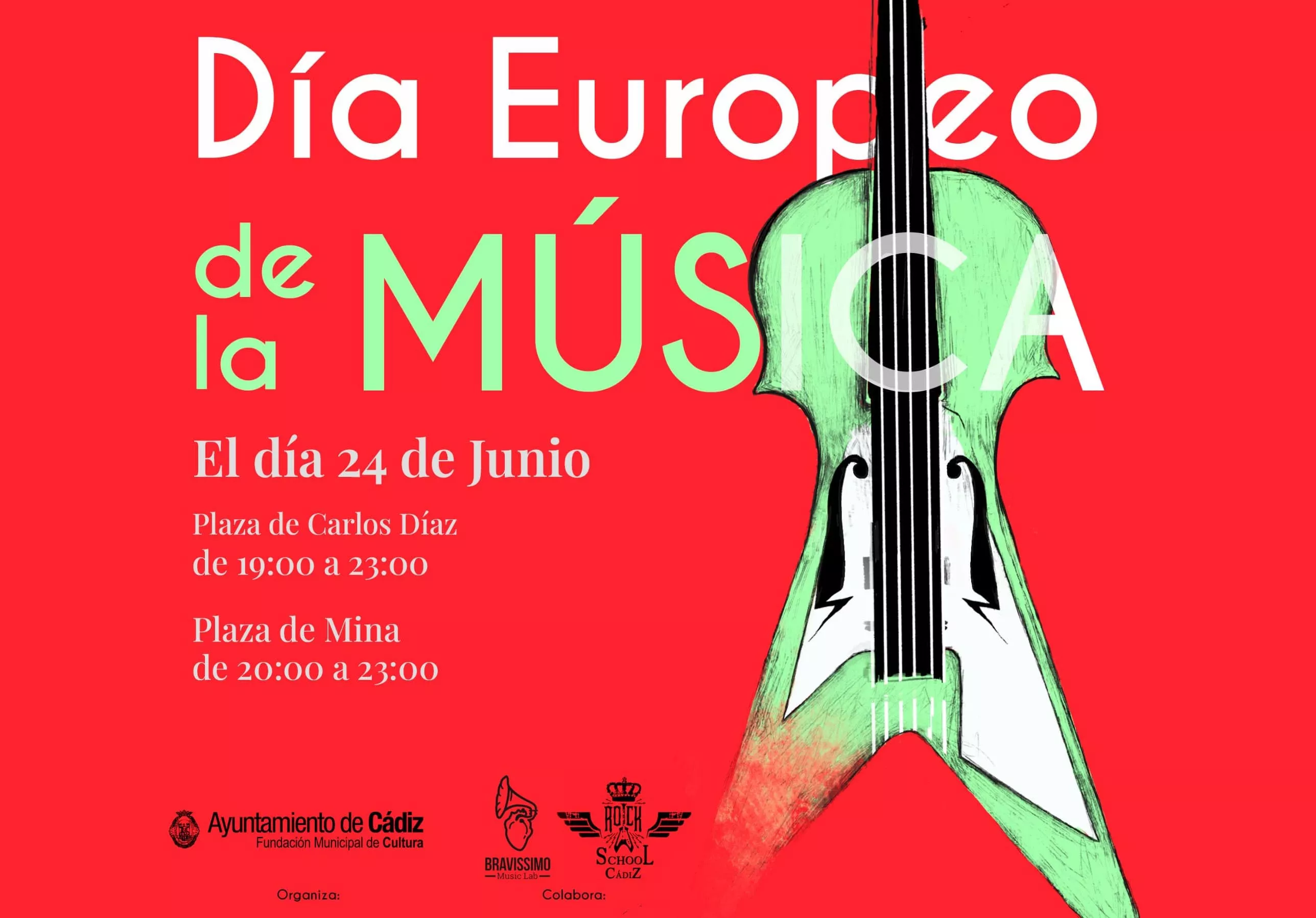 Imagen del cartel anunciador de la Fiesta de la Música de Cádiz 2023