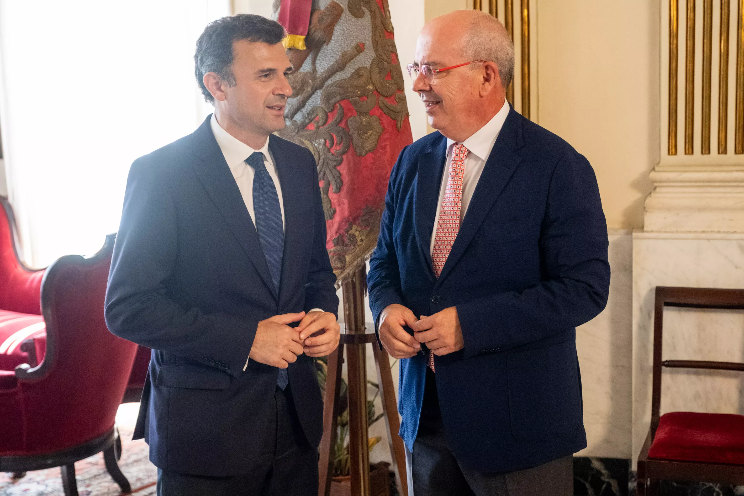 Bruno García recibe al presidente de los empresarios de la provincia de Cádiz.
