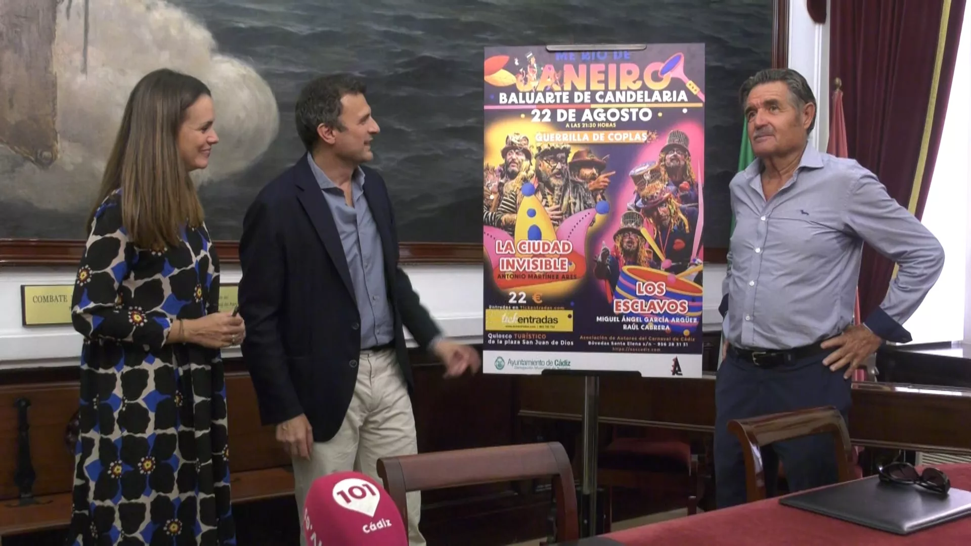 Imagen de la presentación del cartel en el Ayuntamiento 