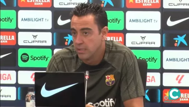 Xavi Hernández durante su comparecencia de prensa