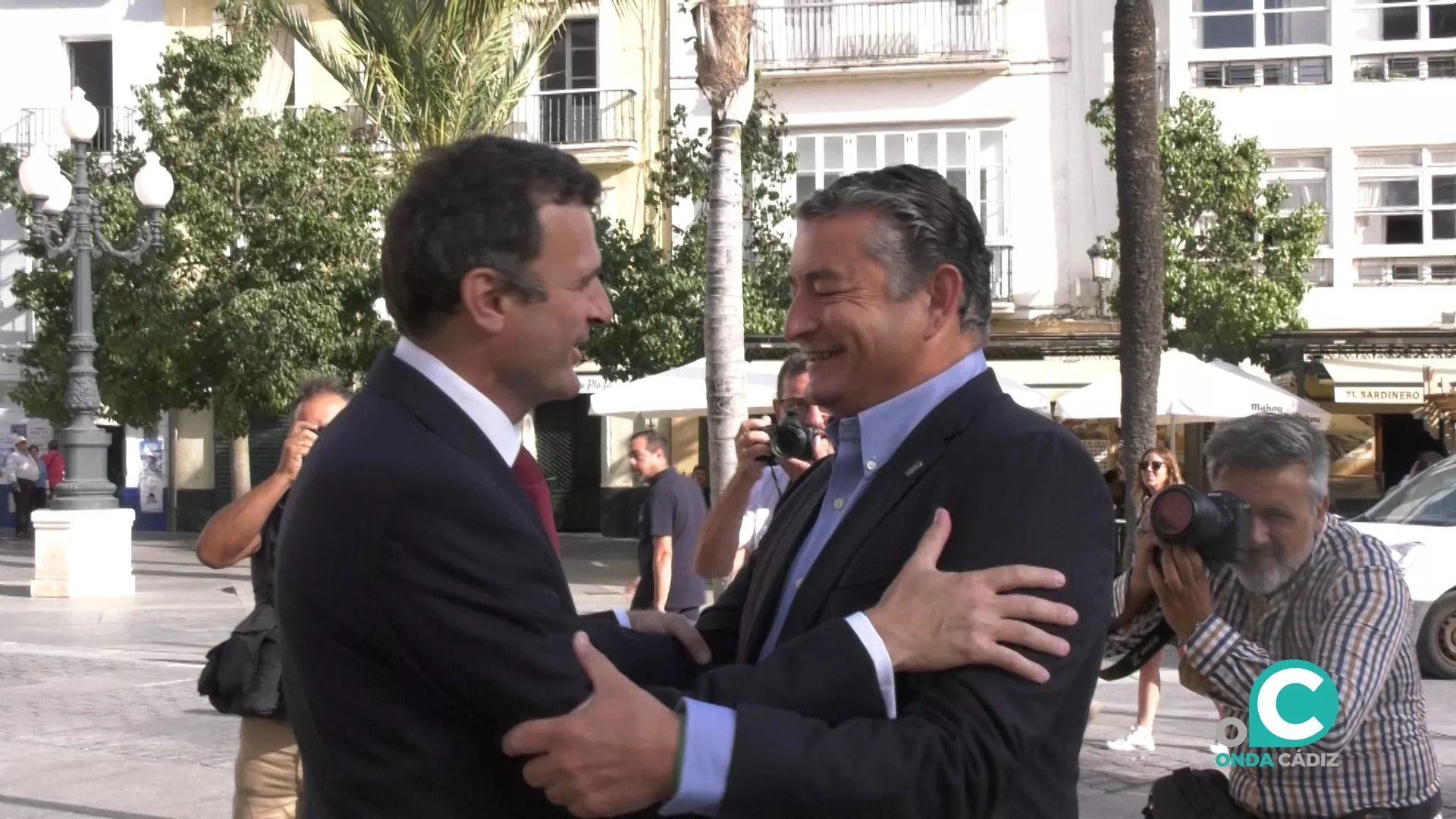 Antonio Sanz a su llegada al Ayuntamiento de Cádiz