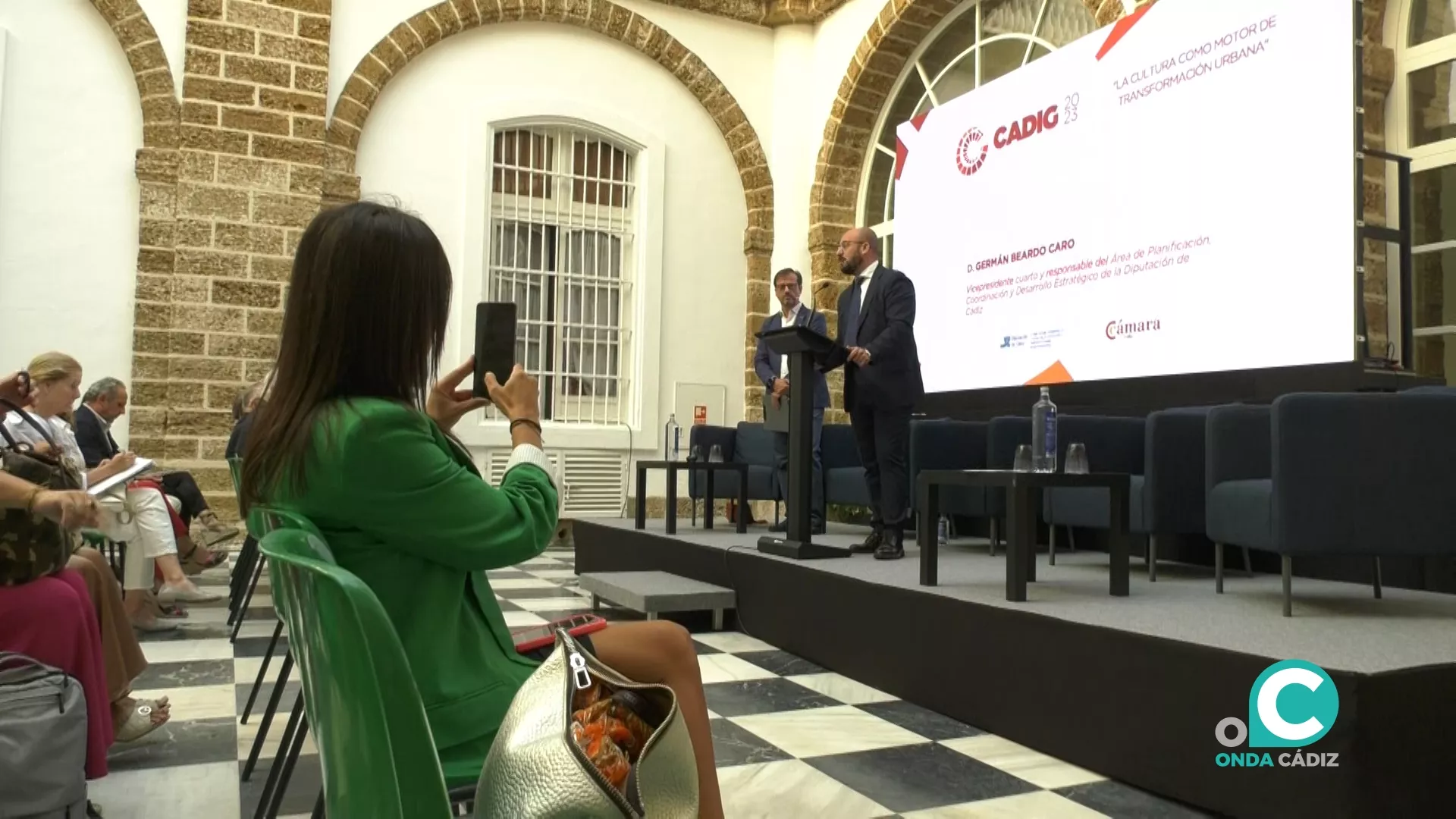 El vicepresidente cuarto de la Diputación, Germán Beardo, durante su intervención 