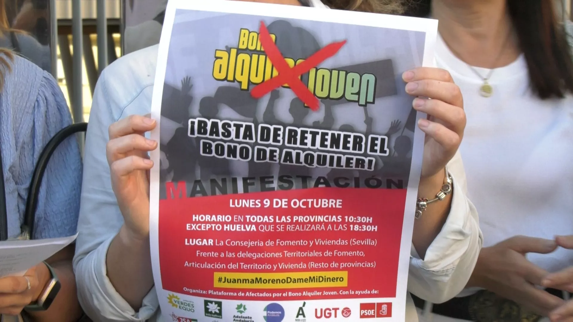 Protesta en Cádiz por la gestión andaluza del Bono de Alquiler Joven