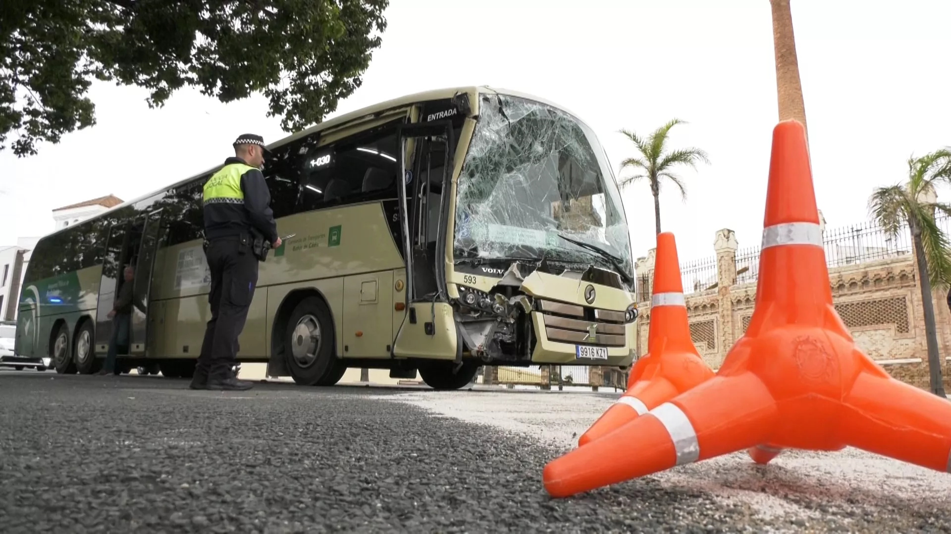 Imagen del autobús interurbano implicado en el accidente 