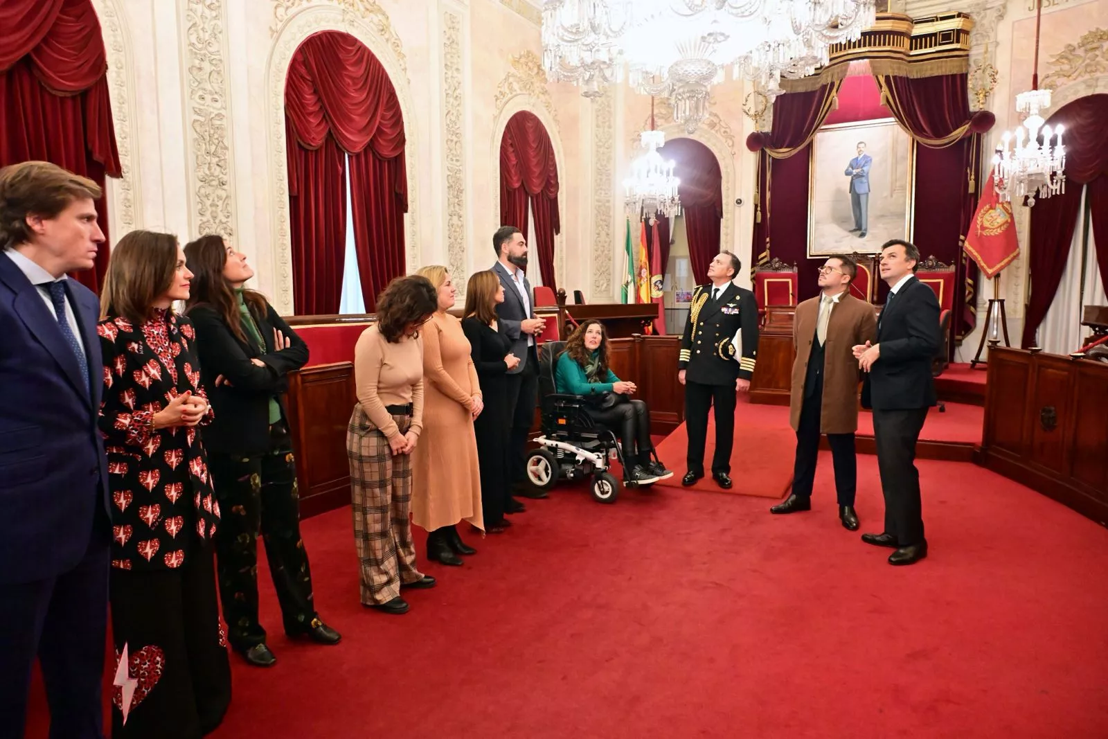 Visita institucional del embajador chileno en España en el Salón de Plenos del Ayuntamiento.