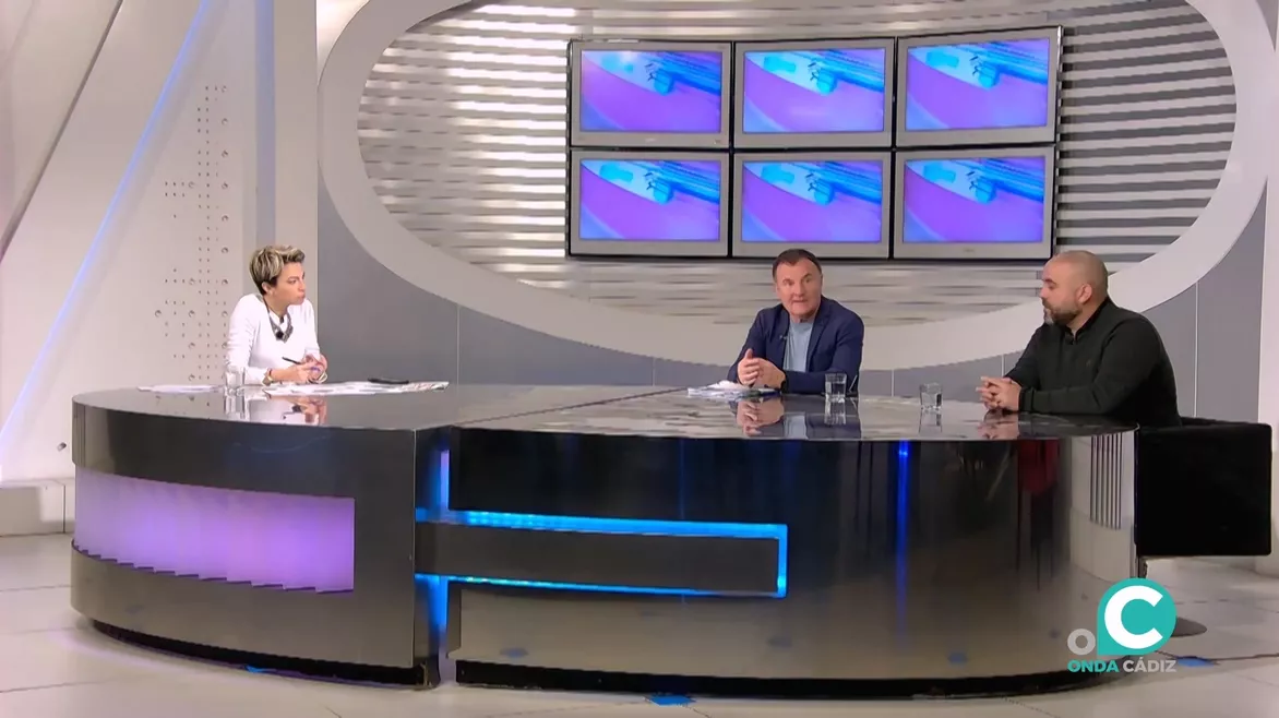 Jesús Ortiz y Pedro Miguel Sánchez, en Onda Cádiz Televisión. 