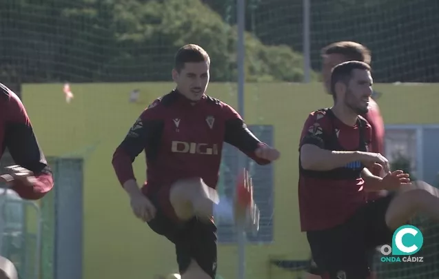 Javi Hernández durante una sesión de entrenamiento en la Ciudad Deportiva