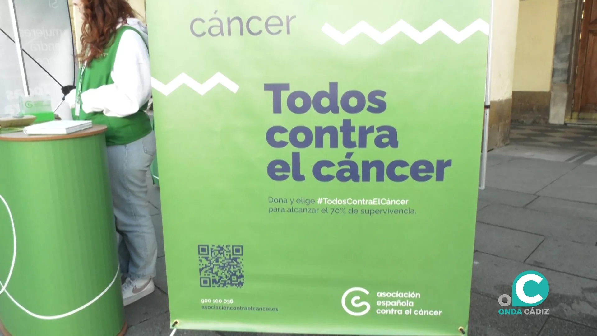 Lema "Todos contra el cáncer" con motivo de la efemérides. 