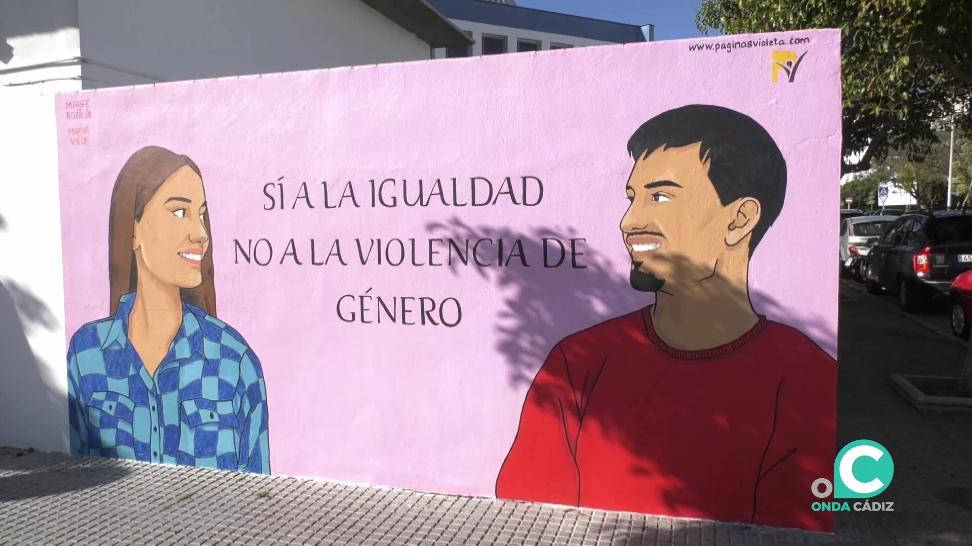 Imagen del nuevo mural en Afanas por la igualdad y contra la violencia de género