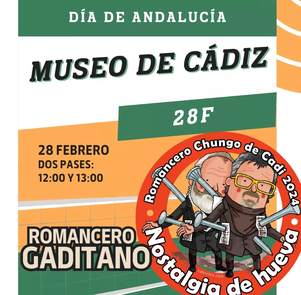 cartel anunciador de las actividades del Museo de Cádiz con motivo del 28-F