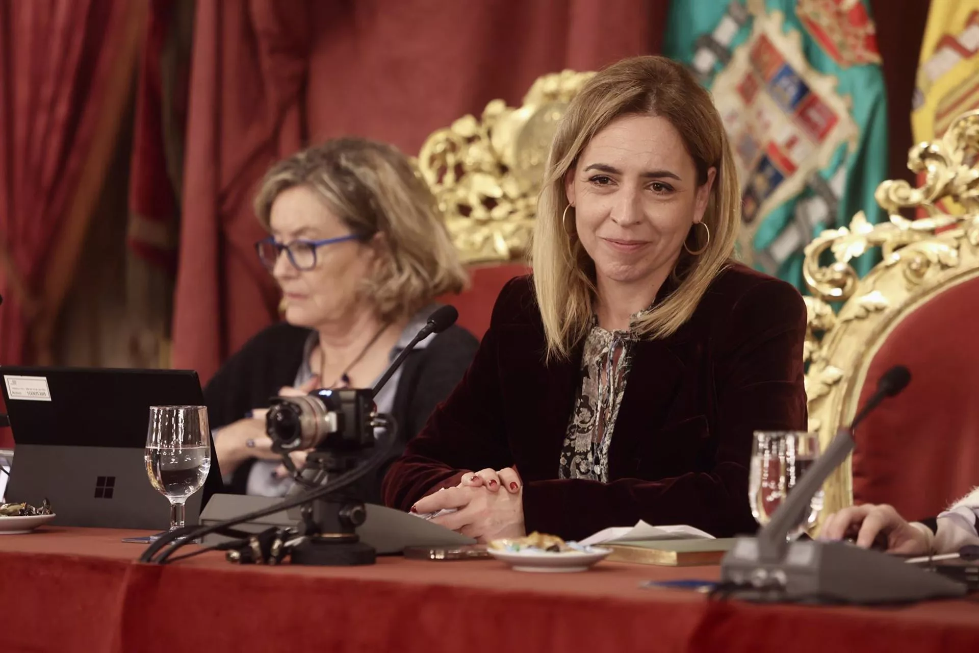 La presidenta de la Diputación, Almudena Martínez, preside el Pleno ordinario de la institución provincial del mes de febrero.