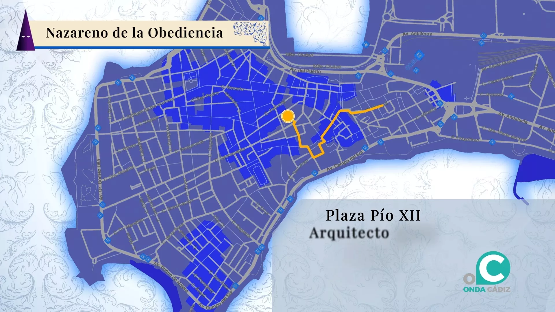 Imagen del itinerario del Nazareno de la Obediencia 