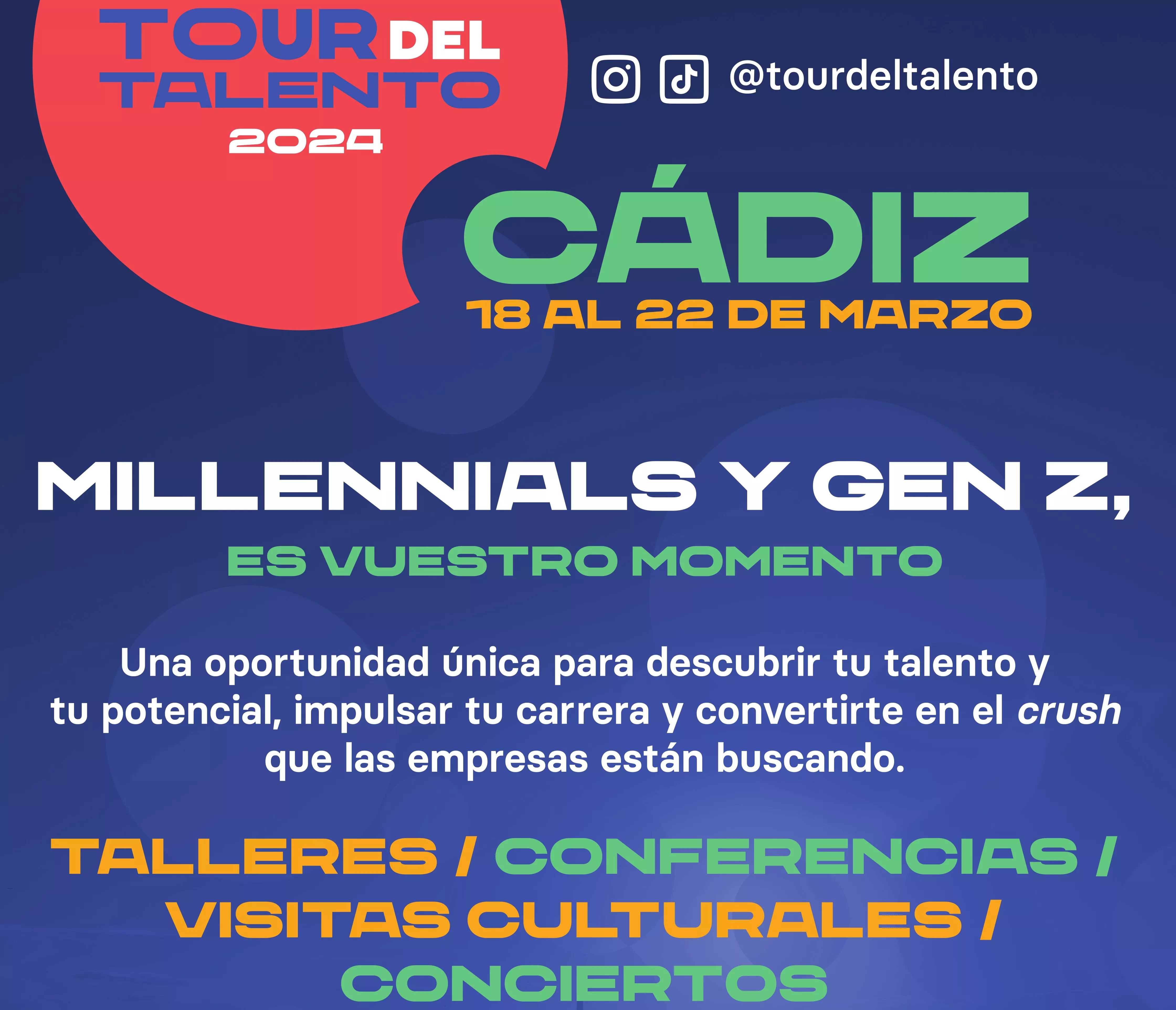 Cartel del Tour del Talento que tendrá lugar del 18 al 22 de marzo